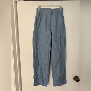 Zara Light Blue High-Waist Wide-Leg Pants